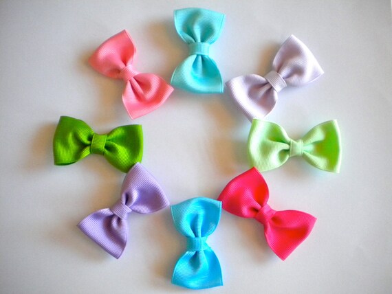 Tuxedo Hair Bows -- You Choose Four: Purple, Blue, Pink, Green