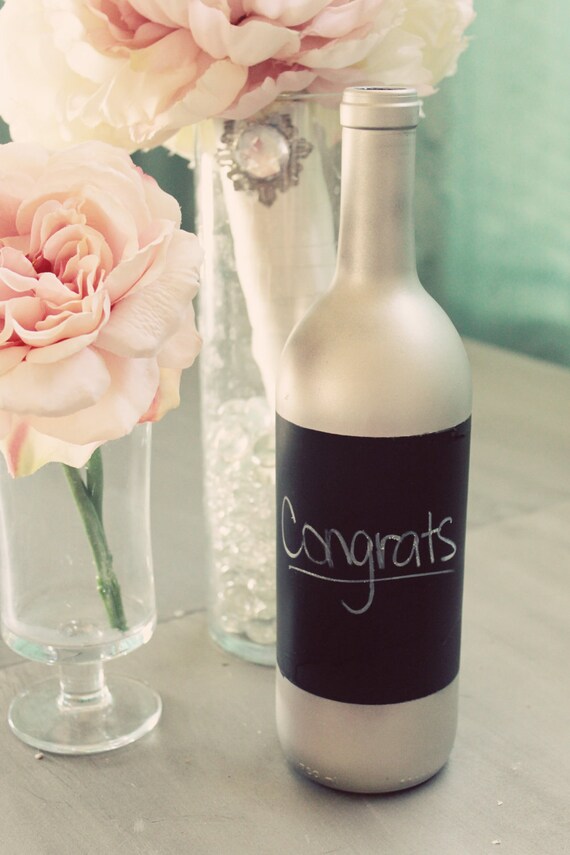 Black and Silver Chalkboard Vase CENTERPIECE seating chart WEDDING FAVOR 