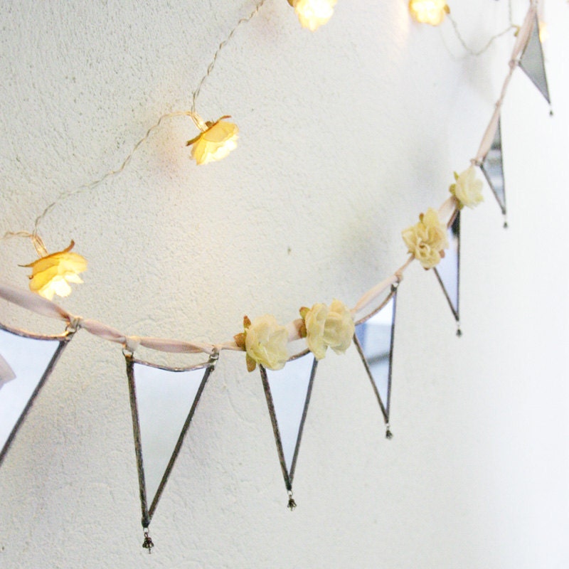 A Vintage Home - mirrored glass bunting garland MADE TO ORDER