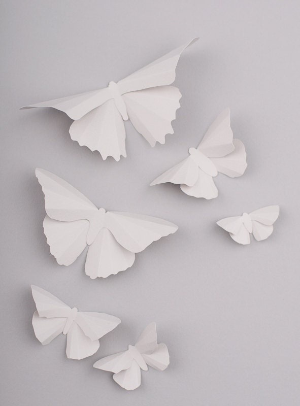 3D Butterfly Wall Art: 10 Platinum Silhouettes for Girls Room, Nursery, and Home Art Decor