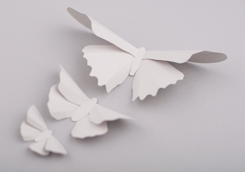3D Butterfly Wall Art: 10 Platinum Silhouettes for Girls Room, Nursery, and Home Art Decor
