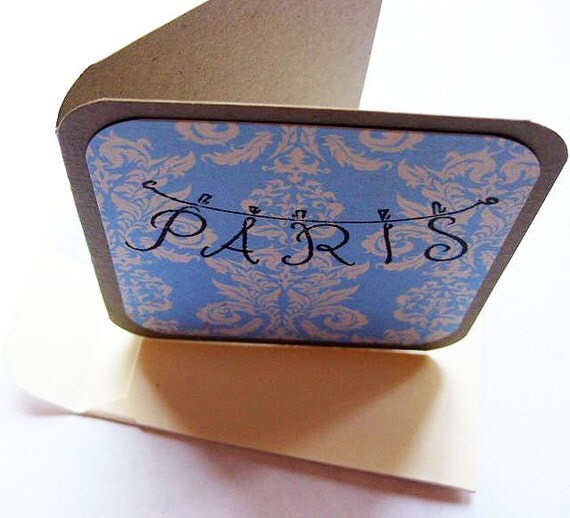 Cards Blank Mini Note Cards Paris, Set of 5