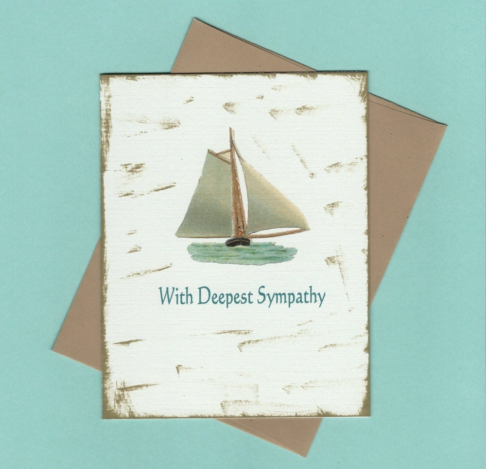 Handmade Nautical Sympathy Card, With Deepest Sympathy