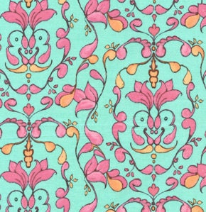 SALE 1 Yard of Tina Givens - Olivia's Holiday - Winks in blue