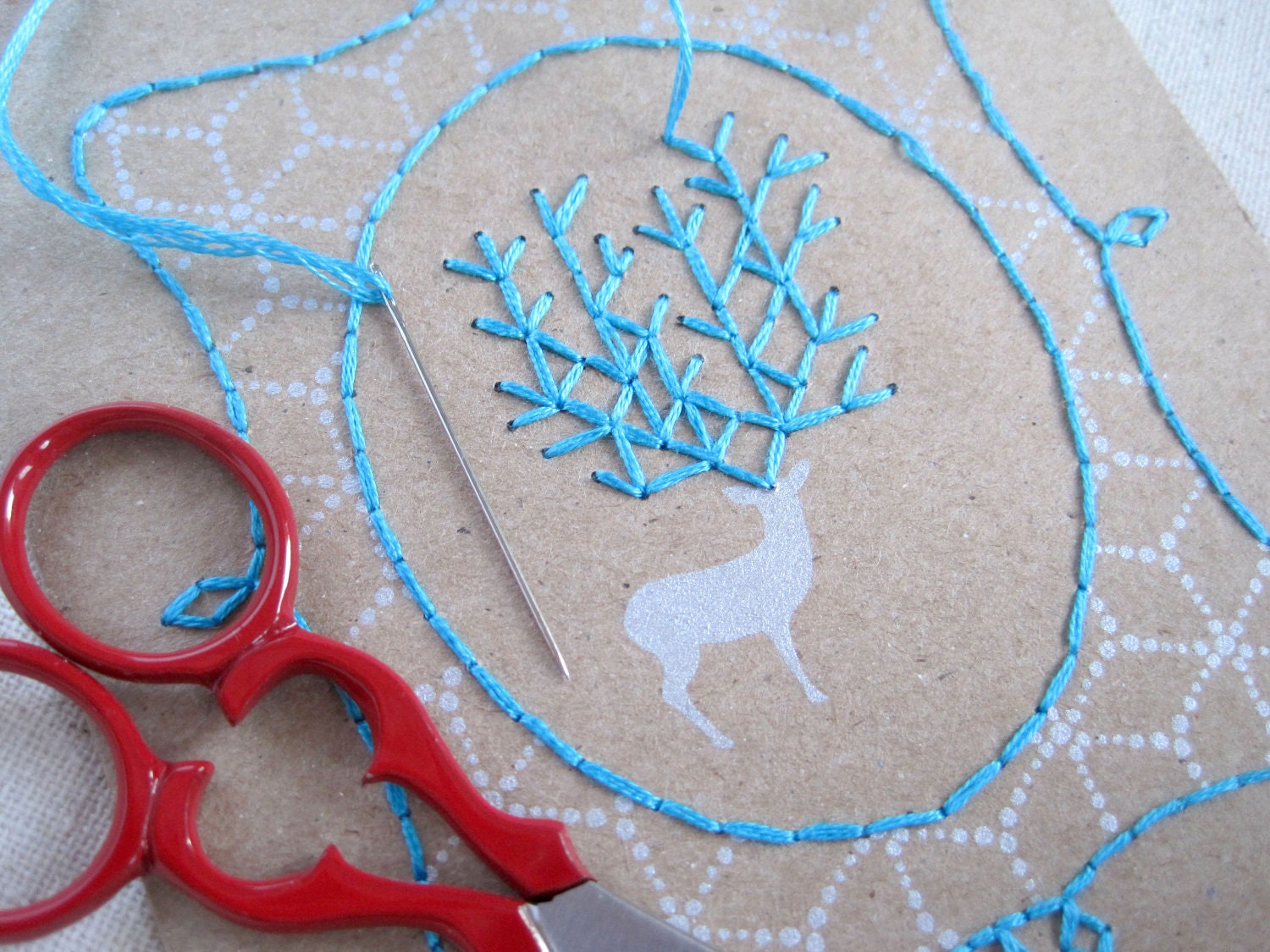 DIY Embroidery "Oh Deer" Card Kit