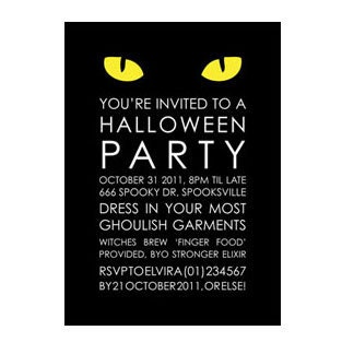 Halloween Party Invitation Black Cat PRINTABLE 5x7