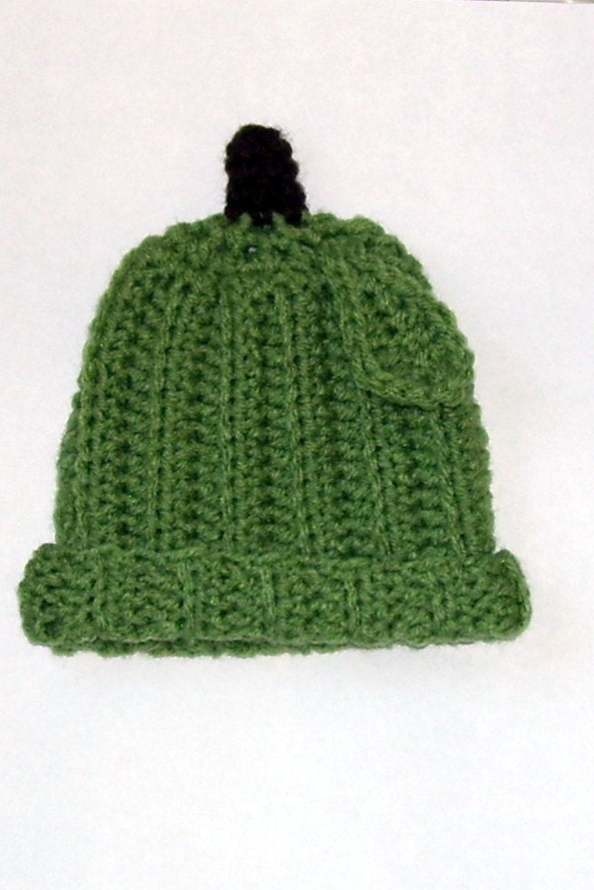 Green Apple Hat Newborn Crocheted