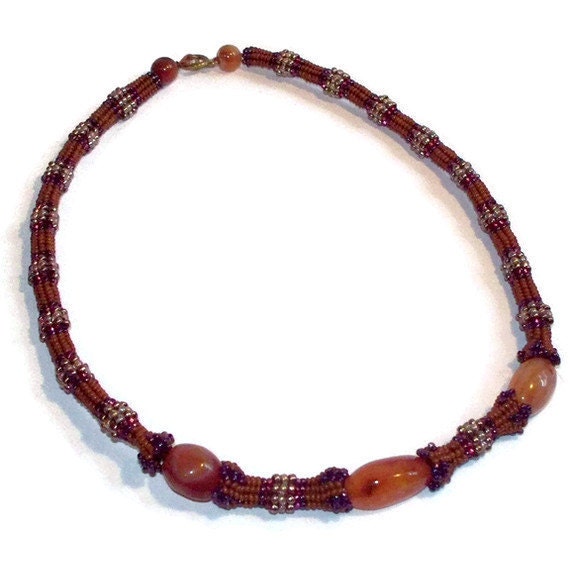 RESERVED for UpstateHerbWorks...Red Agate Rust Necklace