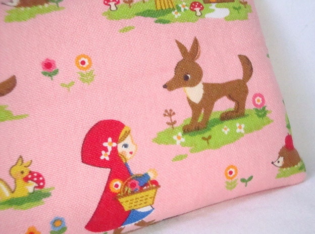 Little Red Riding Hood Zippered Pouch  Pink Camera / by WolfBait from etsy.com