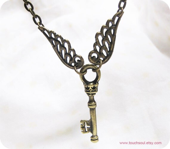 flying crown key necklace ---- magic, harry potter