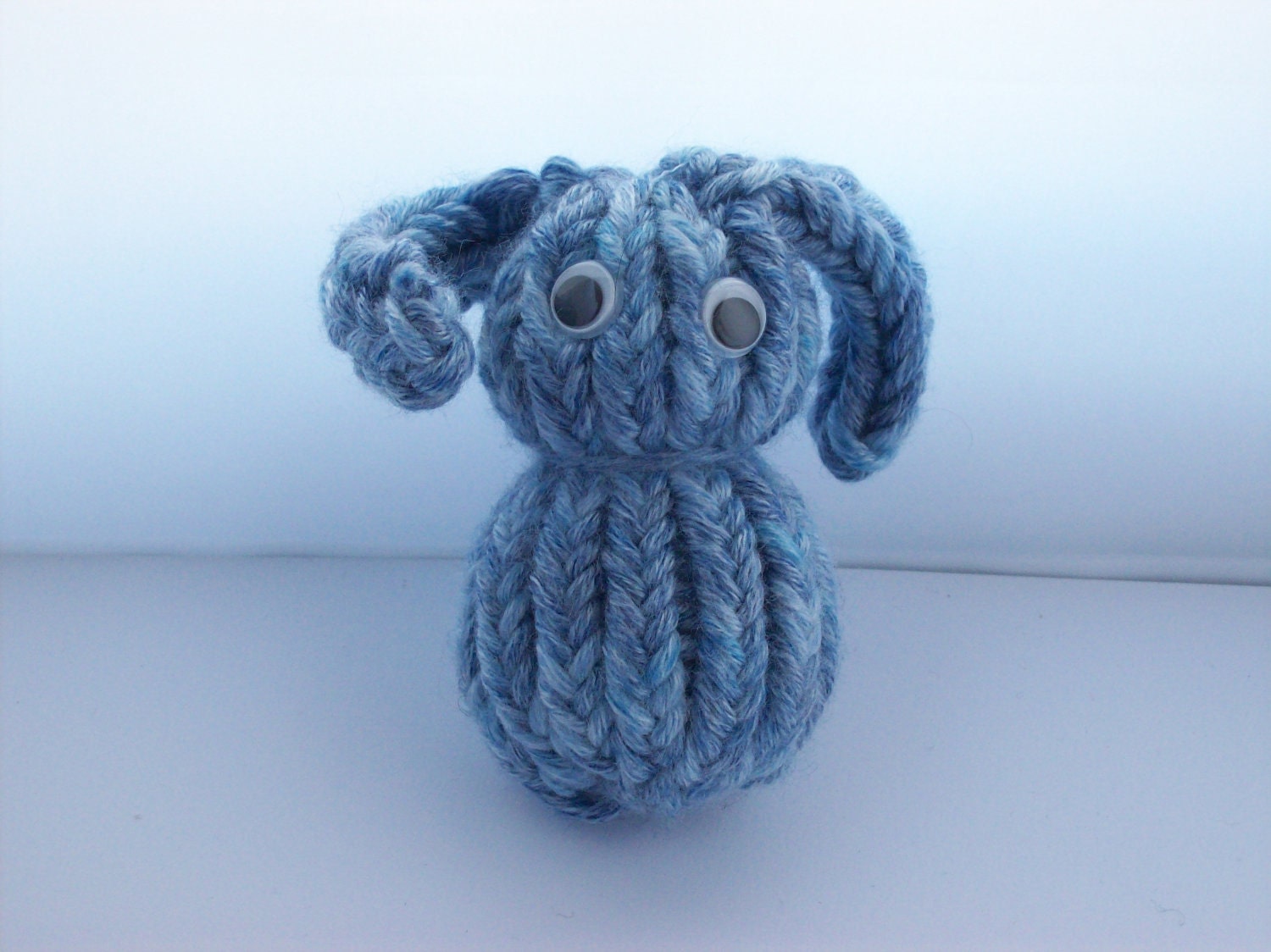 Sky Blue Knitted Bunny Rabbit Toy