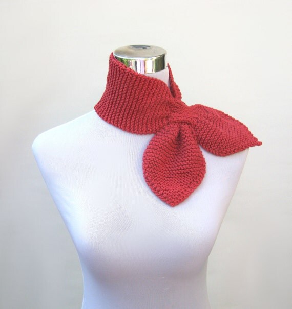 Knit neck scarf 50s style retro ascot keyhole scarflette by jarg0n Craftjuice Handmade Social