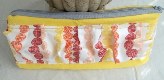 6X10" Zippered Pouch- Sunny Circles