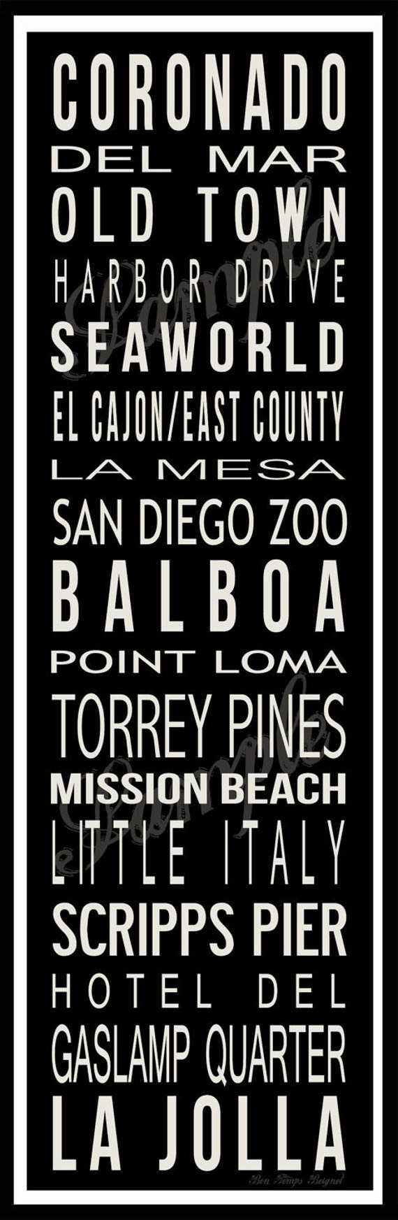 Custom San Diego Destination Poster in Printable File - Made to Order