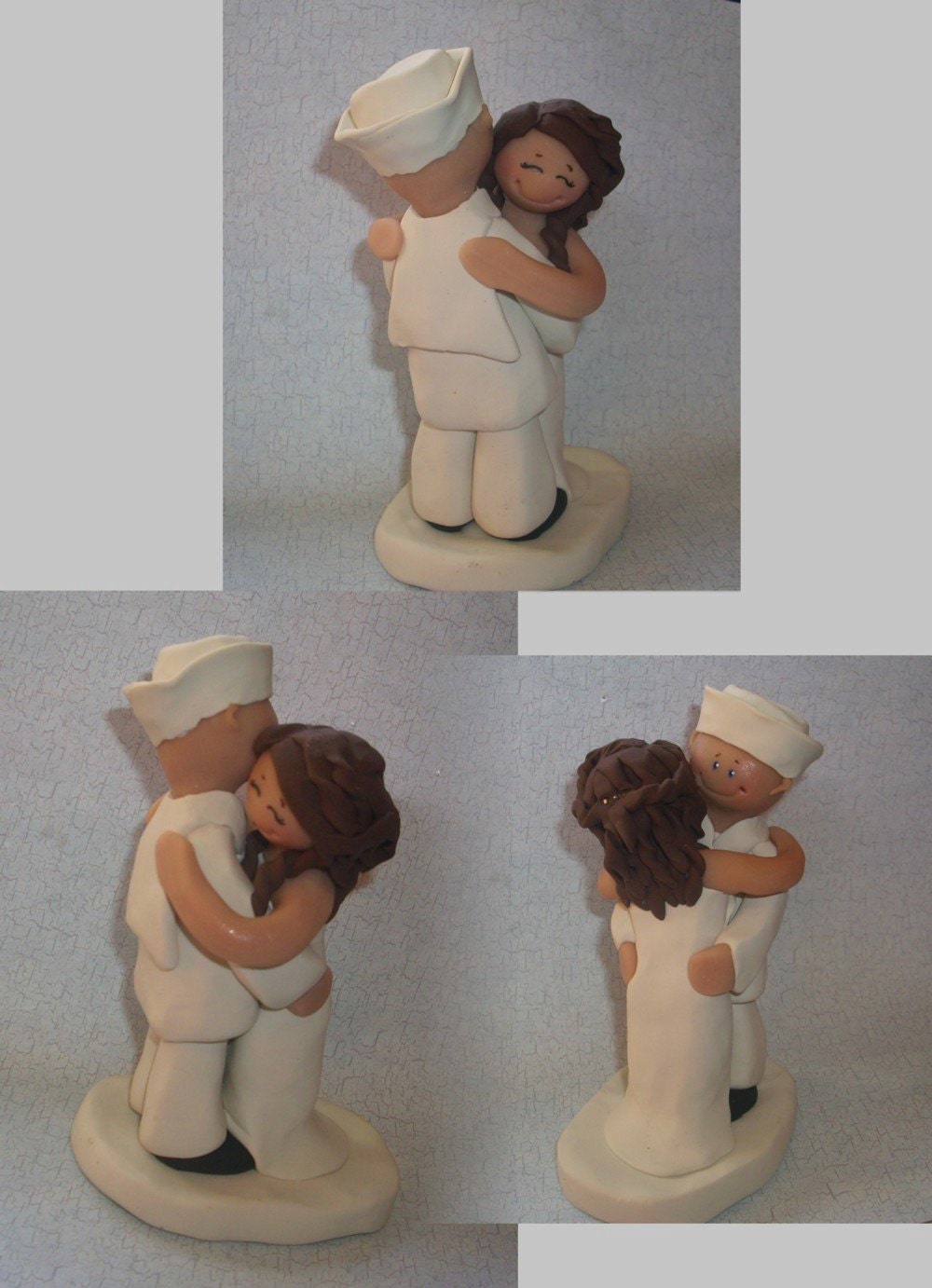 Just Married Navy Wedding Cake Topper Figurine