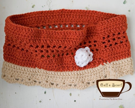 Pumpkin Pie Dessert Scarf with Whipped Cream