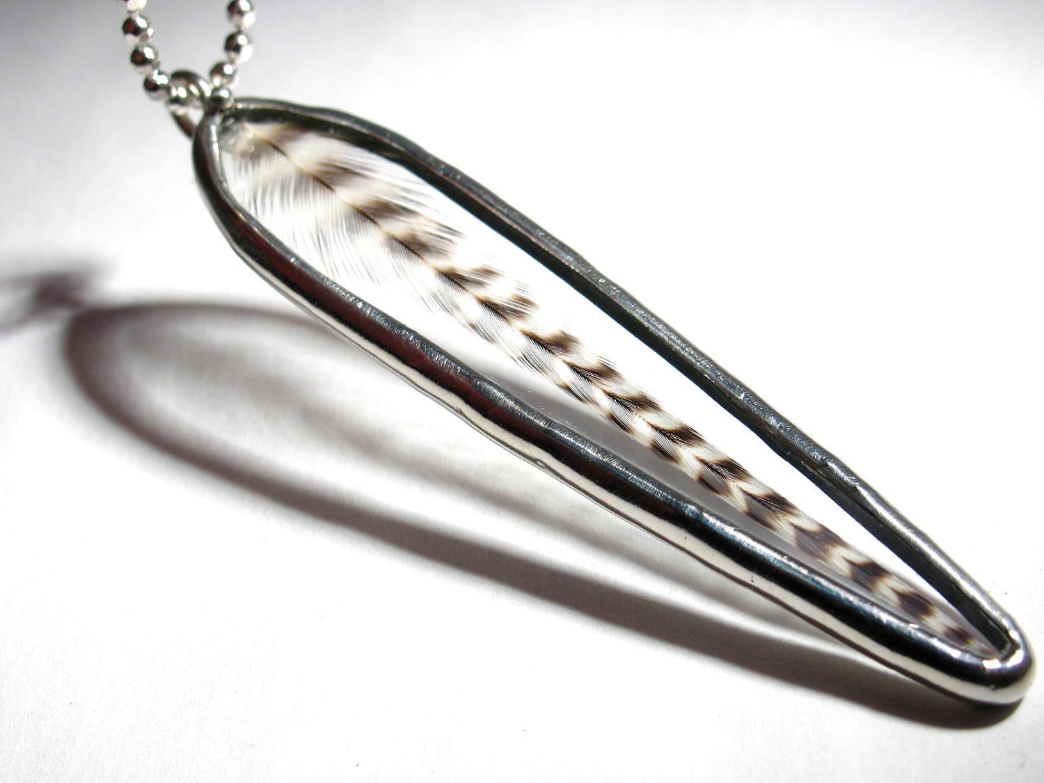 Grizzly Hackle Feather Necklace