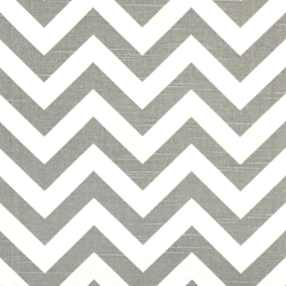 Premier Prints Fabric Zig Zag Chevron in Ash Gray and White Slub - Fat Quarter