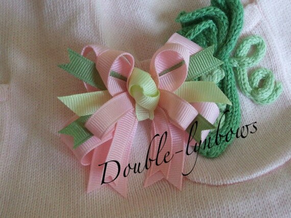 Toddler bow M2Mg Made to match gymboree Pretty Pea from Double-lynbows