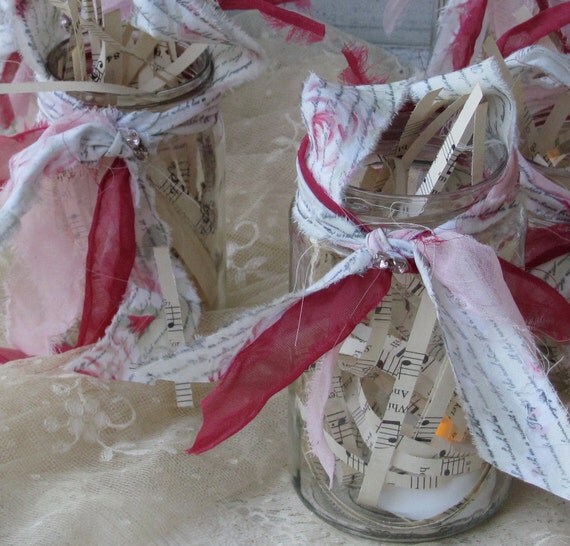 Lantern Up cycled Glass Jar Wedding Or Party Decoration Set of 6 by My Broken Art on Etsy
