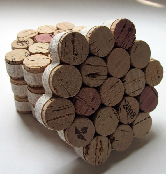 Honeycomb Wine Cork Coasters via LizzieJoeDesigns