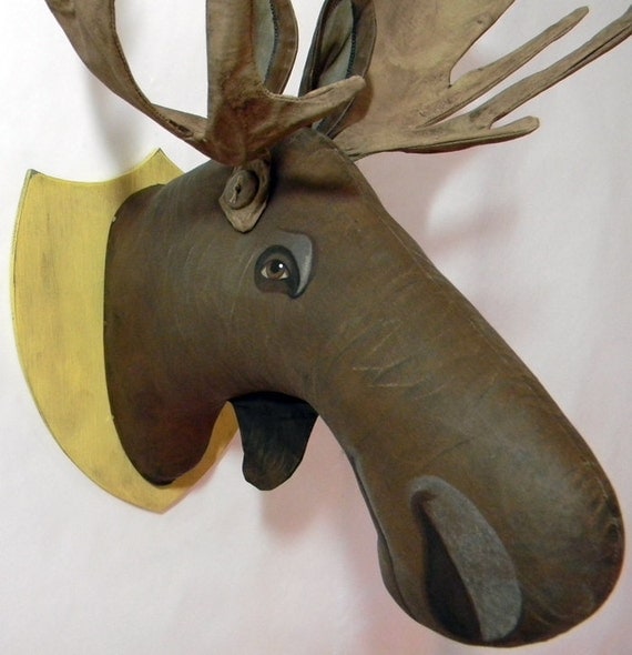 Moose Head-- Original Contemporary Folk Art-- Friendly Taxidermy-- Made to order within a week-- LAST ONE