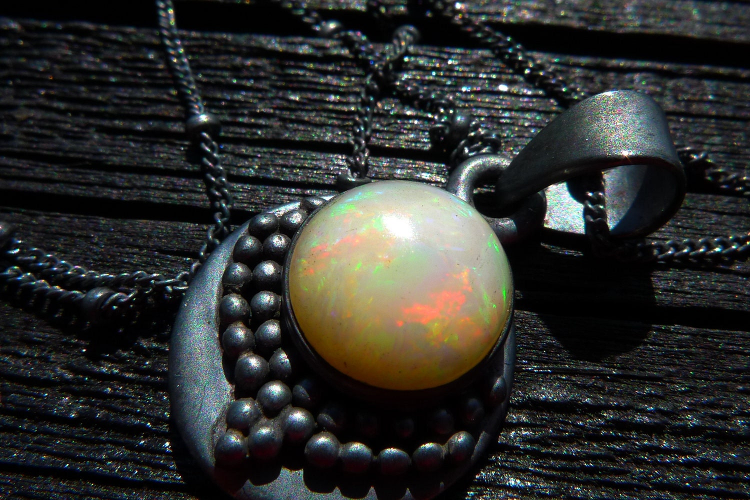 Fire Opal Necklace genuine opal pendant necklace by by BeijoFlor from etsy.com