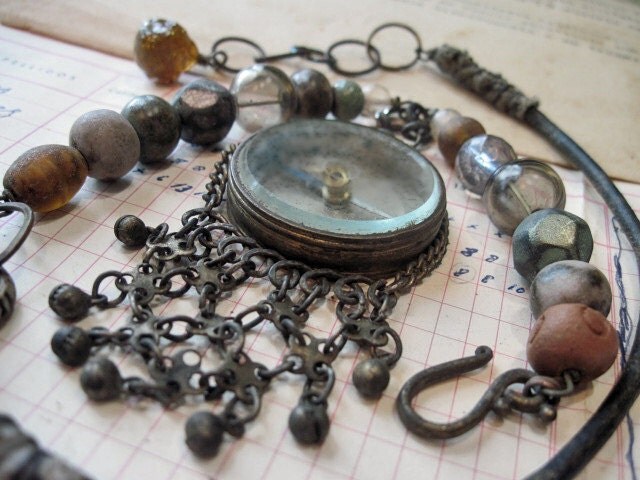 Neptune. Tribal Steampunk Assemblage Necklace.