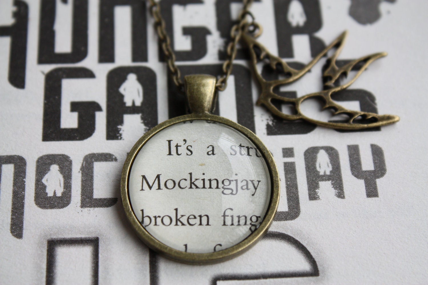 Hunger Games 'Mockingjay' Quote Necklace