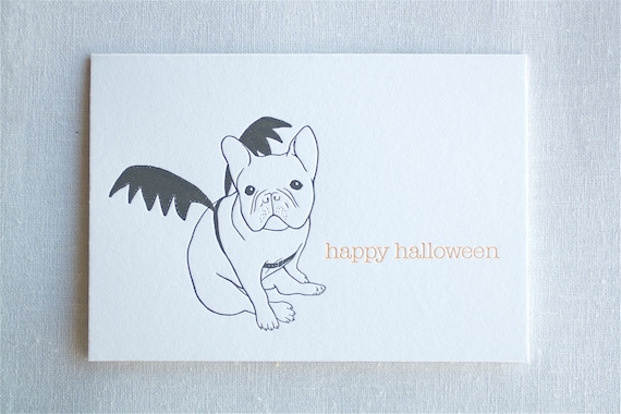 Halloween French Bulldog - Boxed Letterpress Cards