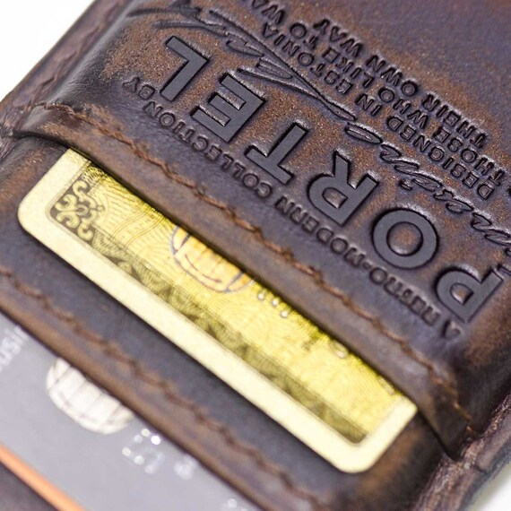 RETROMODERN aged leather pocket by portel