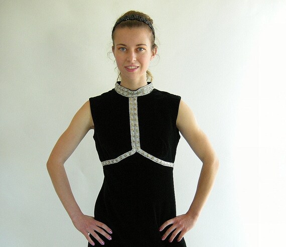 MOD Black Velvetine Vintage 60s Cocktail Party by empressjade from etsy.com