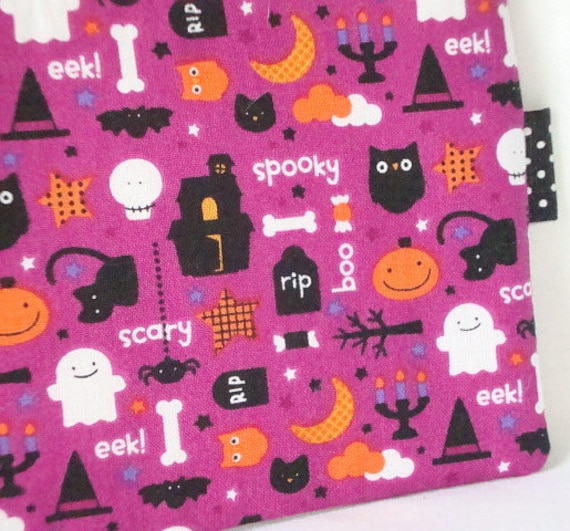 Kawaii Halloween Ghosts and Kitties Zippered Pouch  by WolfBait from etsy.com
