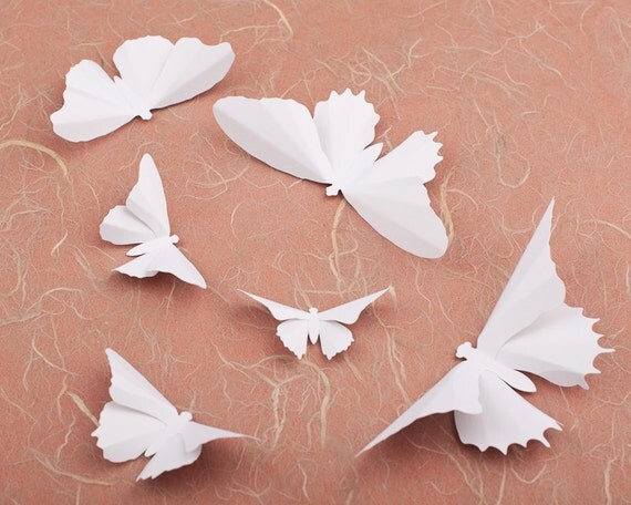3D Butterfly Wall Art: 60 Snow White Butterflies for Whimsical Wall Art