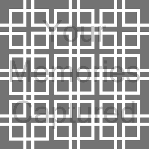 Lattice Linked Squares Reusable Stencil - for fabric, wood, paper, canvas, walls - 8x8