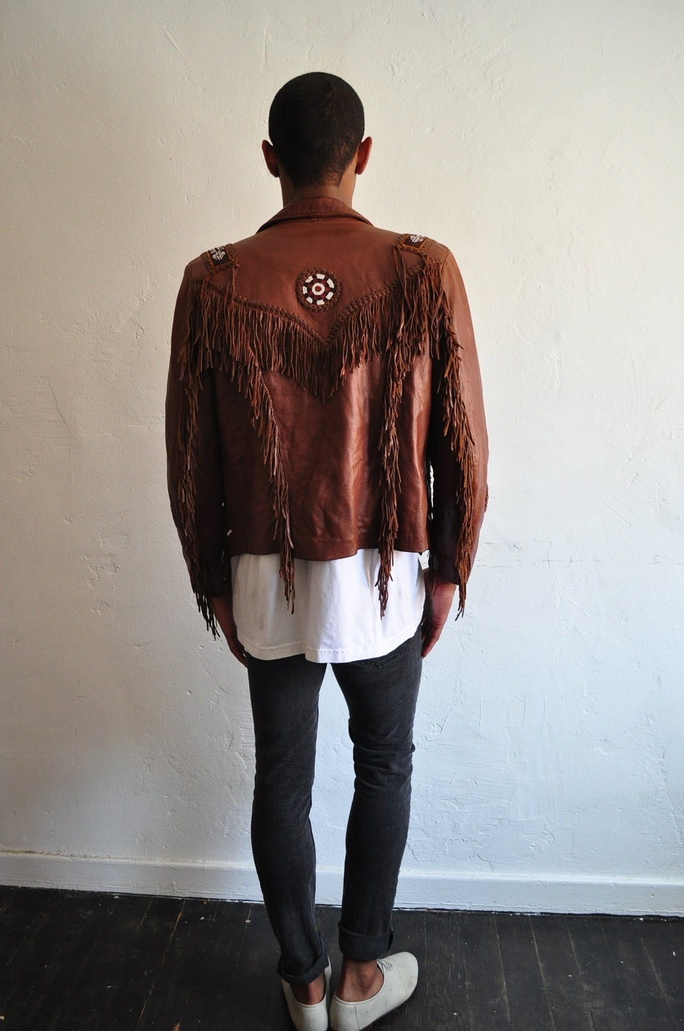 Fringe And Feathers...  Leather Jacket