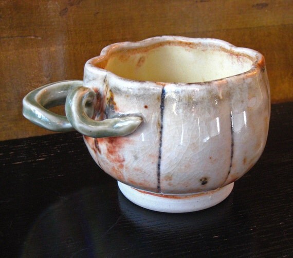 Porcelain Pumpkin cup/teacup/tiny bowl- OOAK Ready to ship