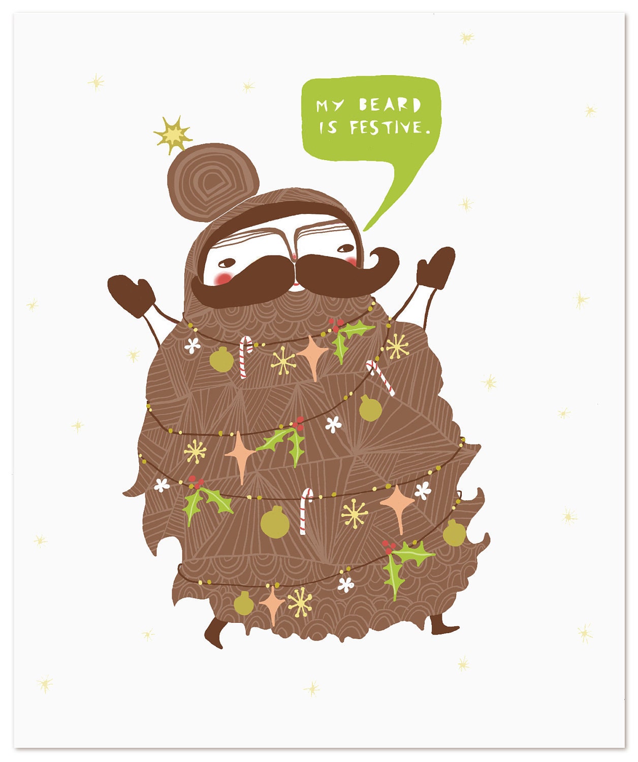 Festive Beard - greeting card