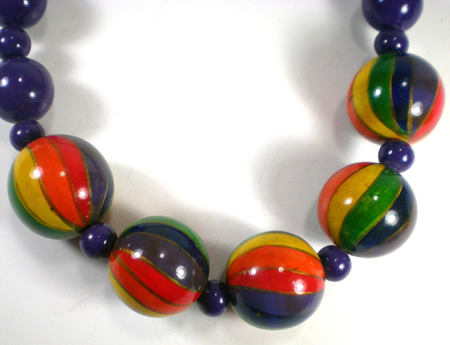 Vintage Colorful Rainbow Bubble Lucite Necklace by paleorama from etsy.com