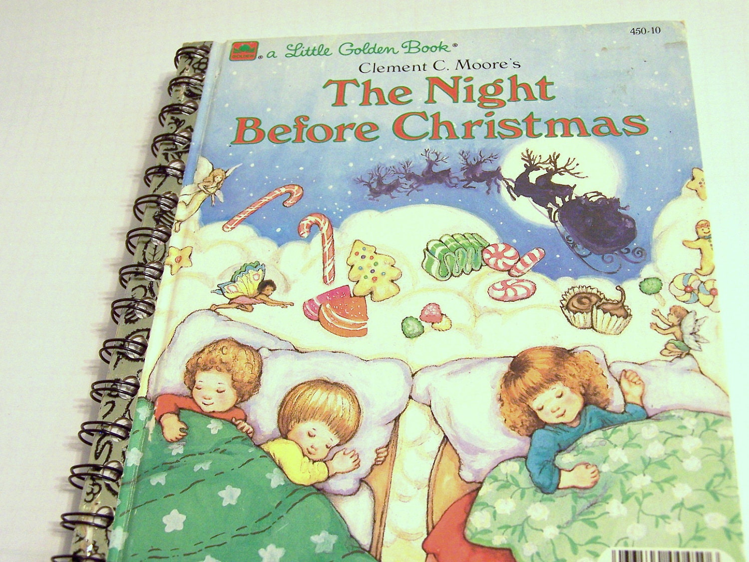 Upcycled Golden Book Notebook Upcycled The Night Before Christmas Notebook Childrens Book:  The Night Before Christmas by Clement C. Moore