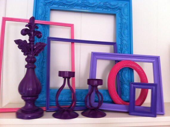 Vintage Upcycled Painted Frames and Candleholders Home Decor