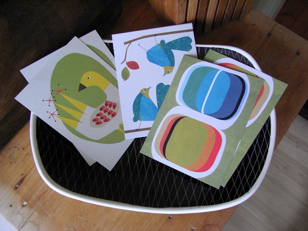 pool pony postcard set - pack of 6 eco friendly matte postcards