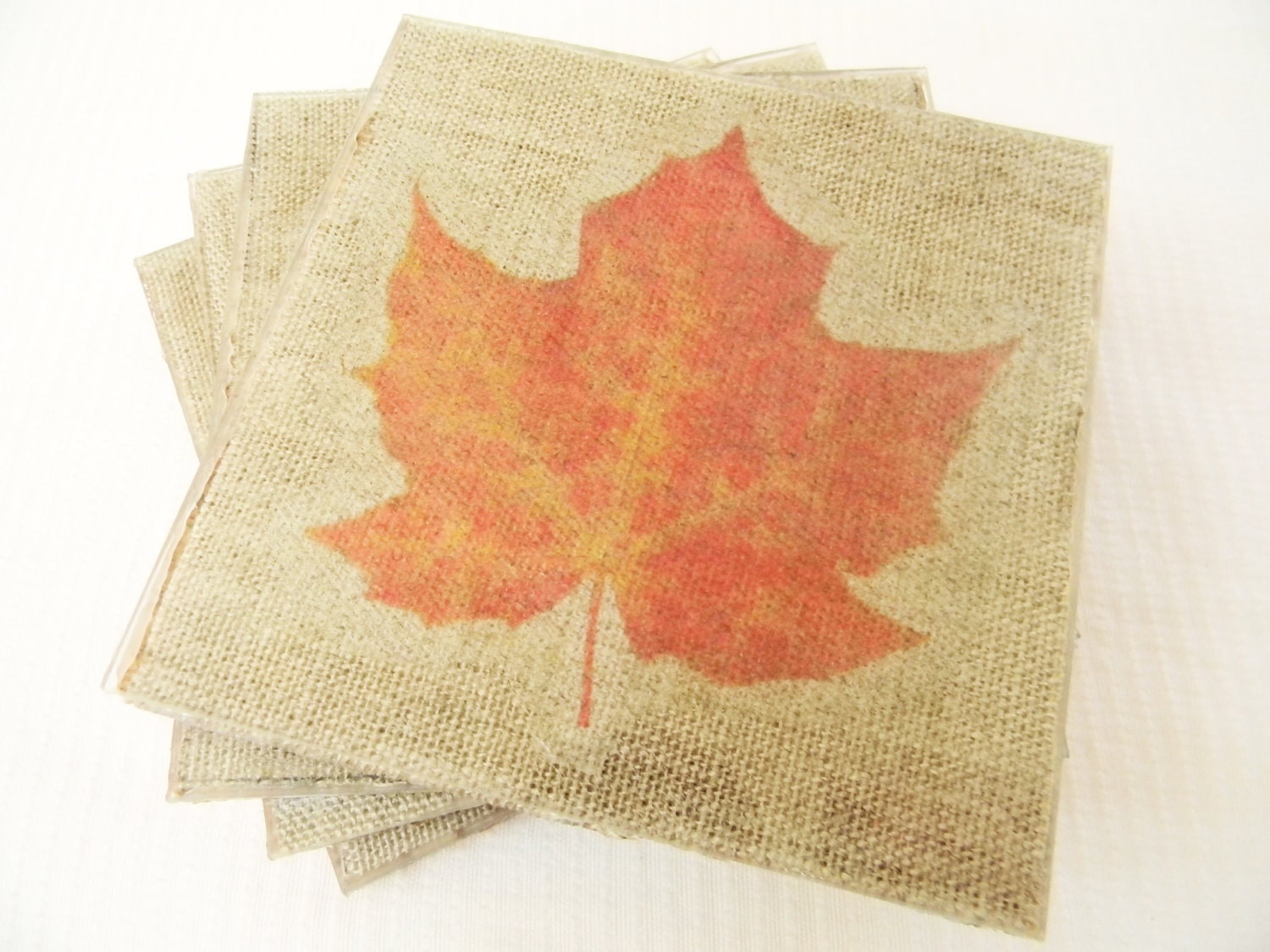Thanksgiving Coaster Gift Set - Maple Leaves