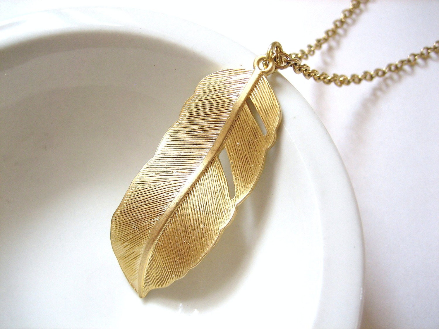 Freedom - Gold Feather Necklace