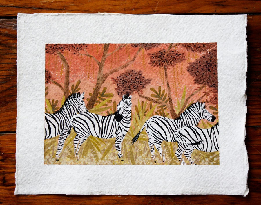 original zebra painting