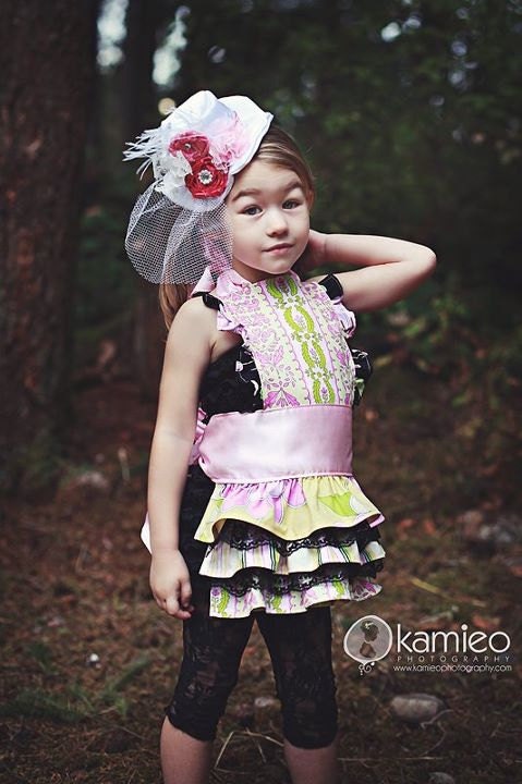 Girls Pink, Black, and Yellow Apron by Stitch To Stitch