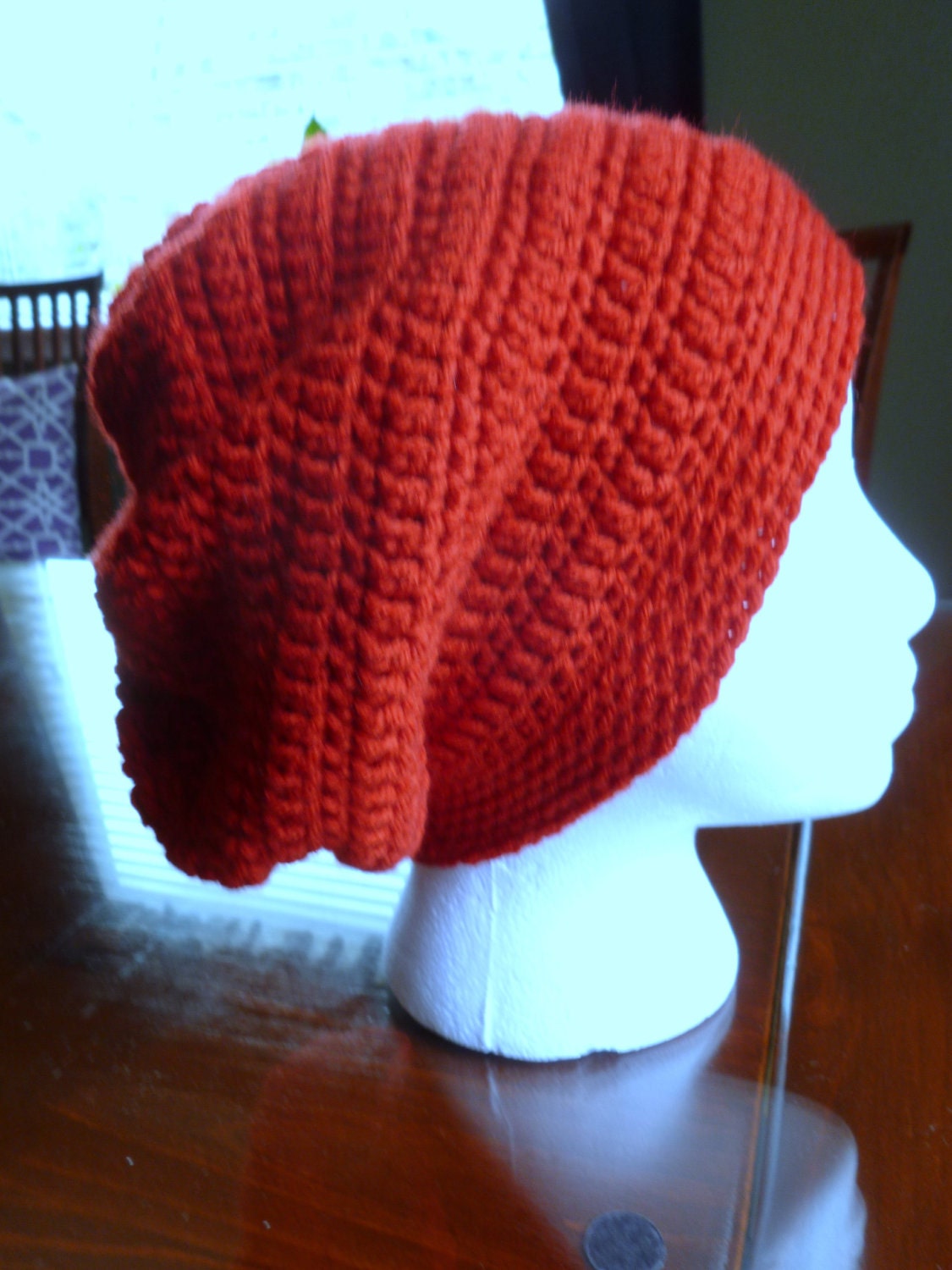 Snowboarding Slouch Beanie- Red