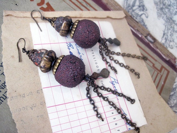 All Creatures are Immortal. Vintage Tribal Shoulder Duster Earrings.