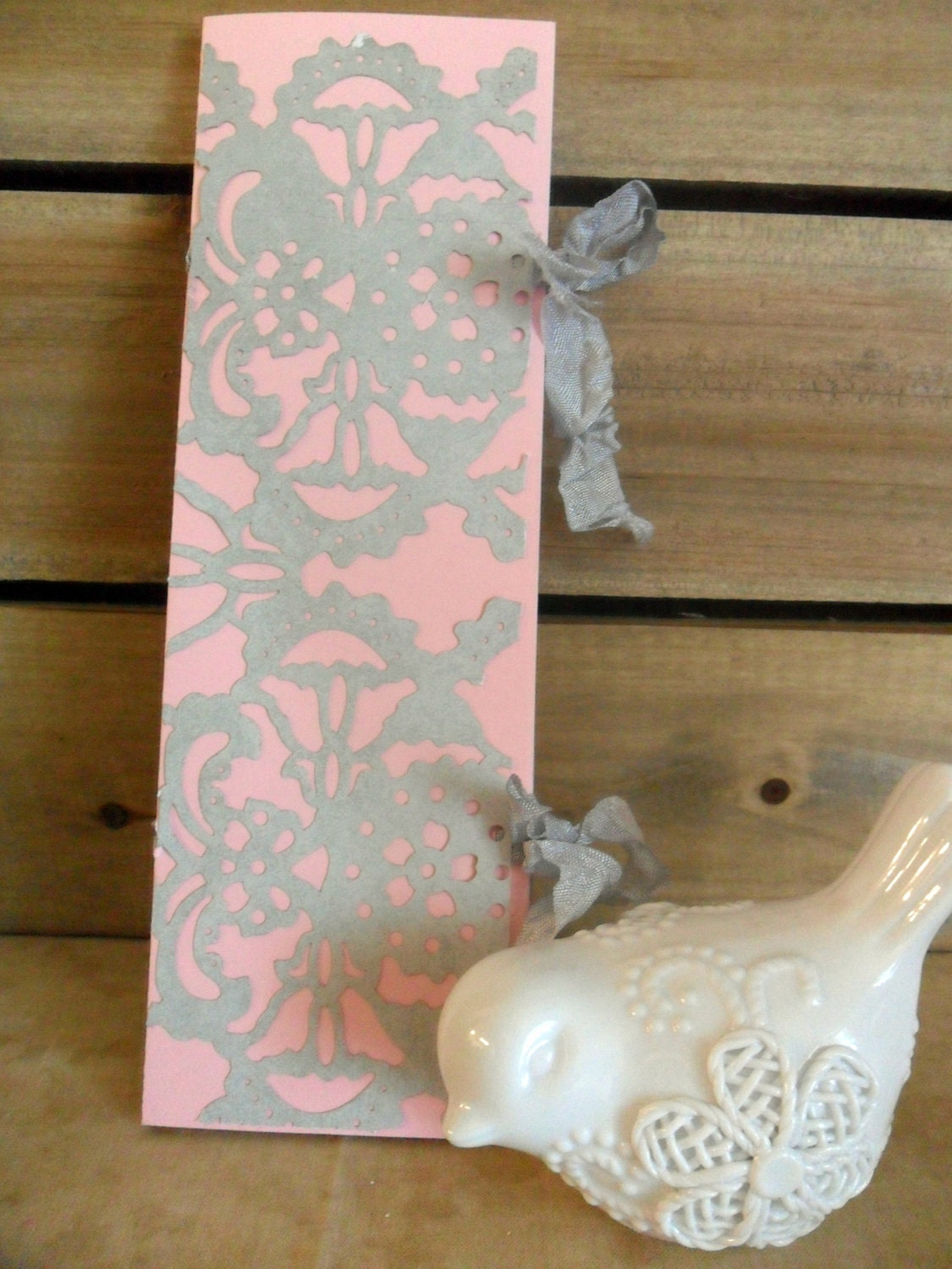 Memo Book Note Pad Notebook Pink Gray Little Mini Seam Binding Ties Mom Mother's Day-SALE