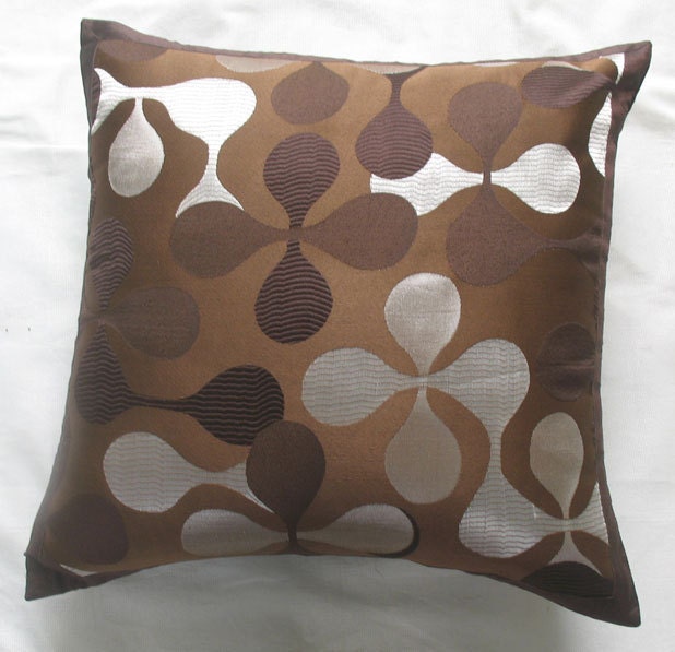 brown retro circle 18 inch decorative throw pillow cover